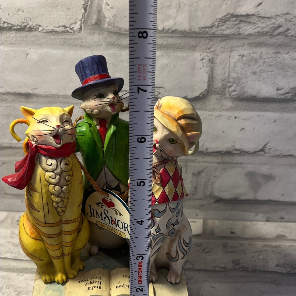 Caroling Cats Jim Shore Colorful Cat Trio Figurine Christmas holiday winter - Picture 9 of 12